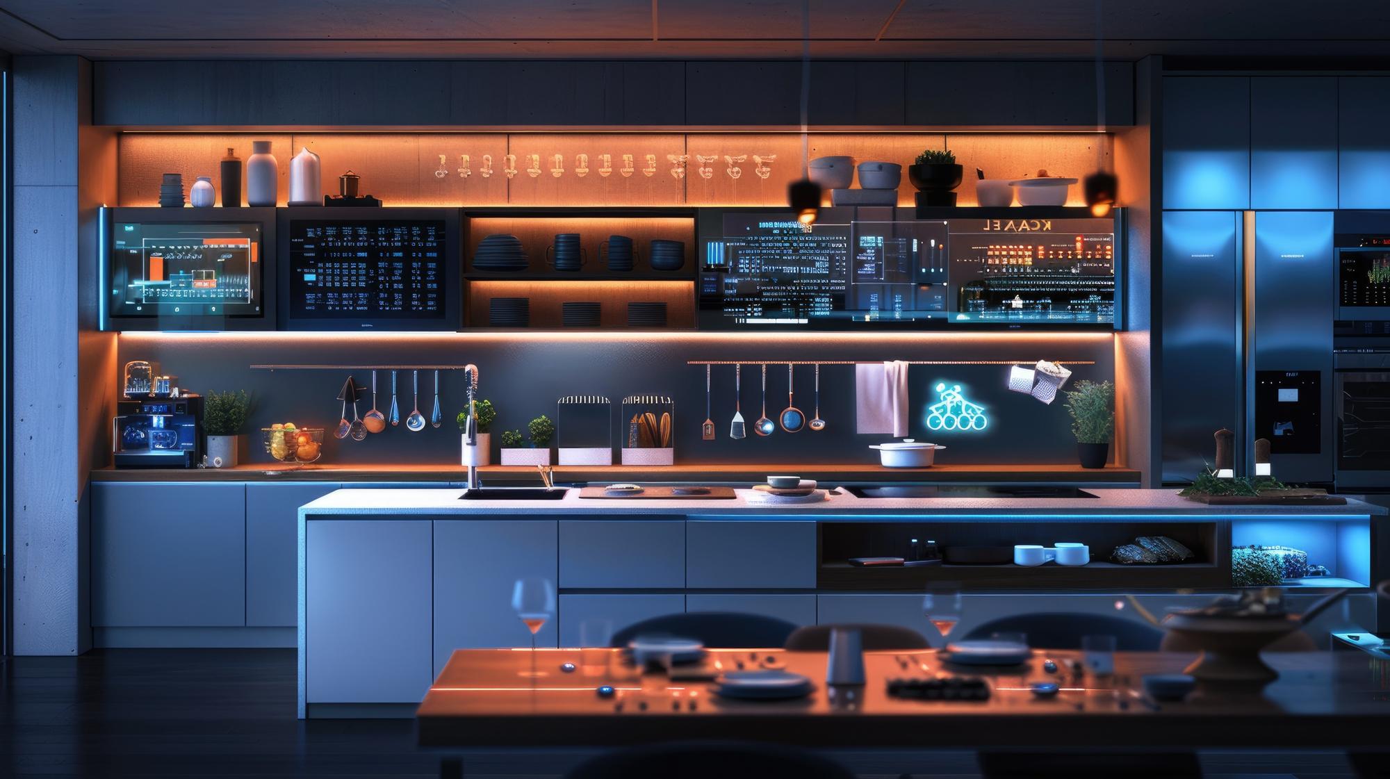 Studio cucina tecnologico con attrezzatura moderna
